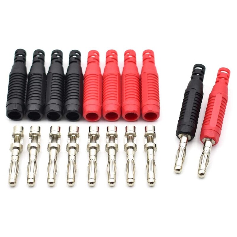 10Pcs 4mm Banana Plugs Solder DIY Banana Plug Male Connectors Adapters