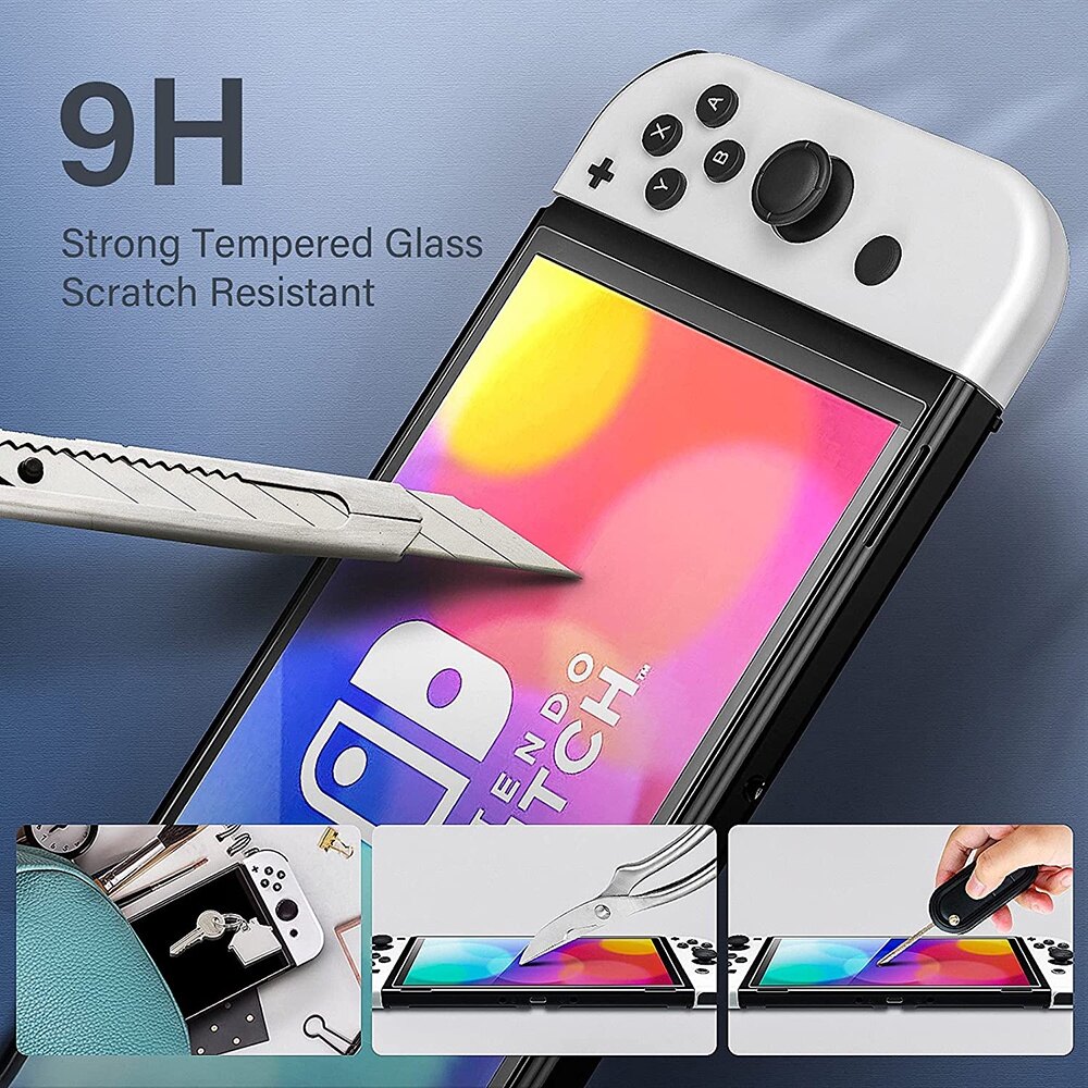 3 Chiếc Kính Cường Lực Cho Nintendo Switch Kính Bảo Vệ OLED Bảo Vệ Màn Hình 9H HD Cho NS OLED Phụ Kiện Trò Chơi