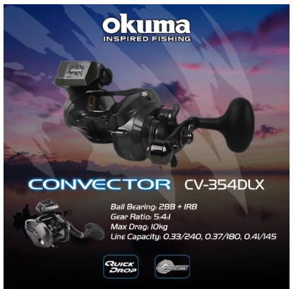 Okuma Convector CV 163/354DLX Low Profile Line Counter Reel Max