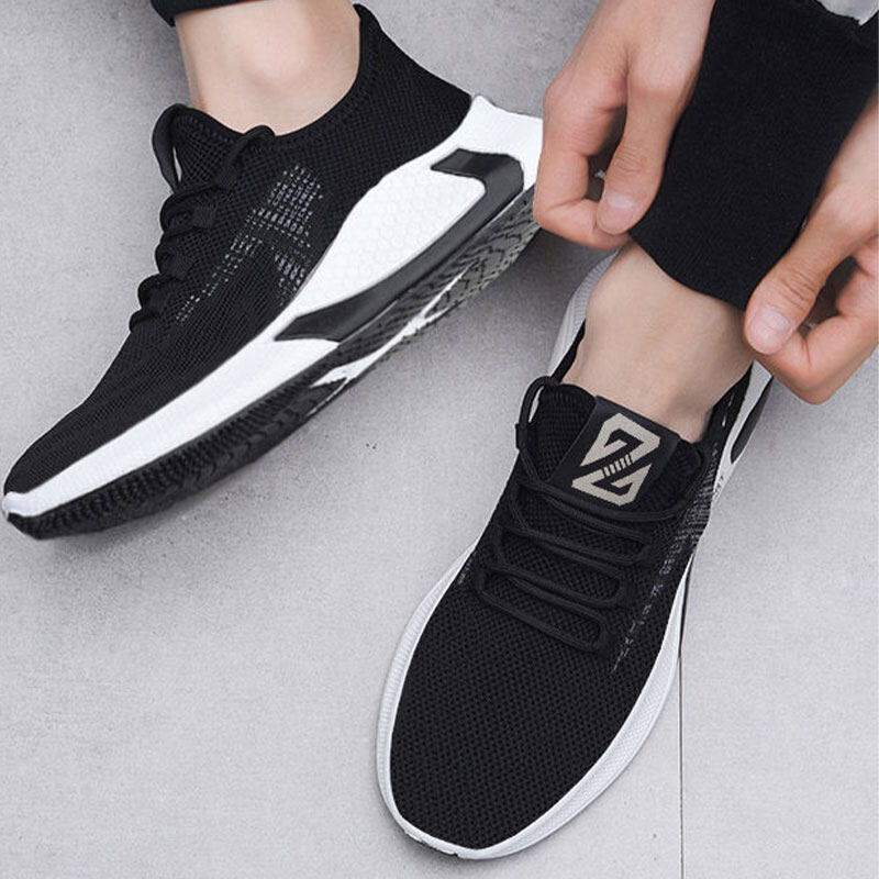 SINRANSINYA丨Men's round toe lace-up sole non-slip wear-resistant sneakers for men