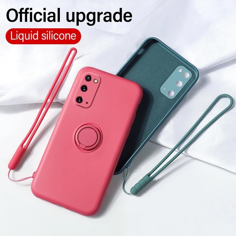 Ốp Lưng Xiaomi Mi 12 Redmi Note 11 11S Pro Plus + 5G Poco X4 Pro Silicone Lỏng Mềm Sang Trọng Với Giá Đỡ Nhẫn Nam Châm Ốp Chống Sốc Dây Đeo Miễn Phí