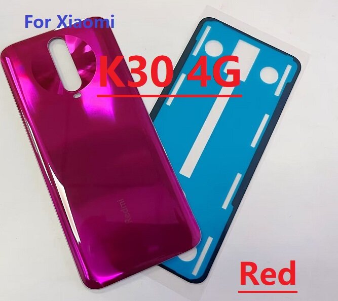 New Glass back cover For Xiaomi Redmi K30 4G Battery Housing With LOGO and adhesive backing Housing Case Replacement Parts