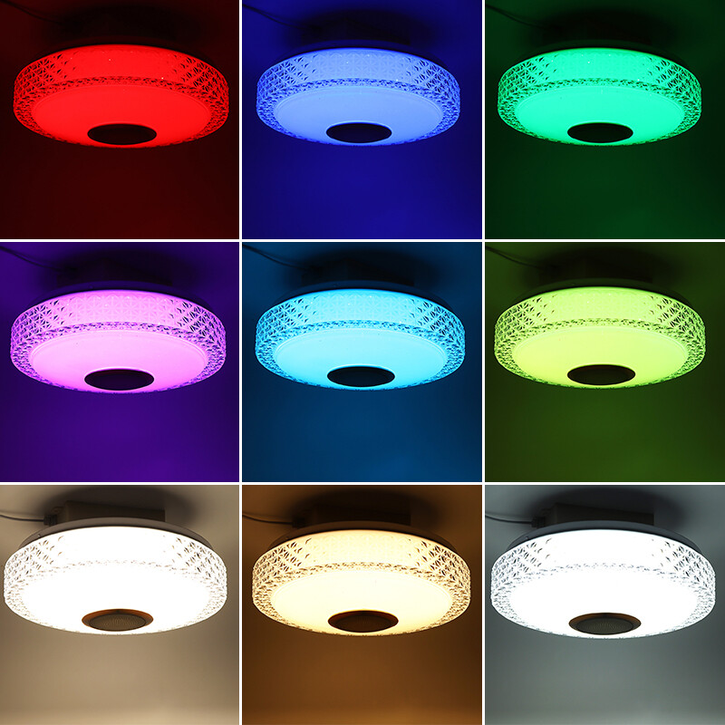 MAEREX Đèn Trần LED 2835SMD 200W, Loa Nghe Nhạc Bluetooth Ứng Dụng Acrylic Thay Đổi Độ Sáng RGB Với Điều Khiển Từ Xa Đèn 3000-6500K Trang Trí Tiệc Quán Bar Gia Đình AC220V