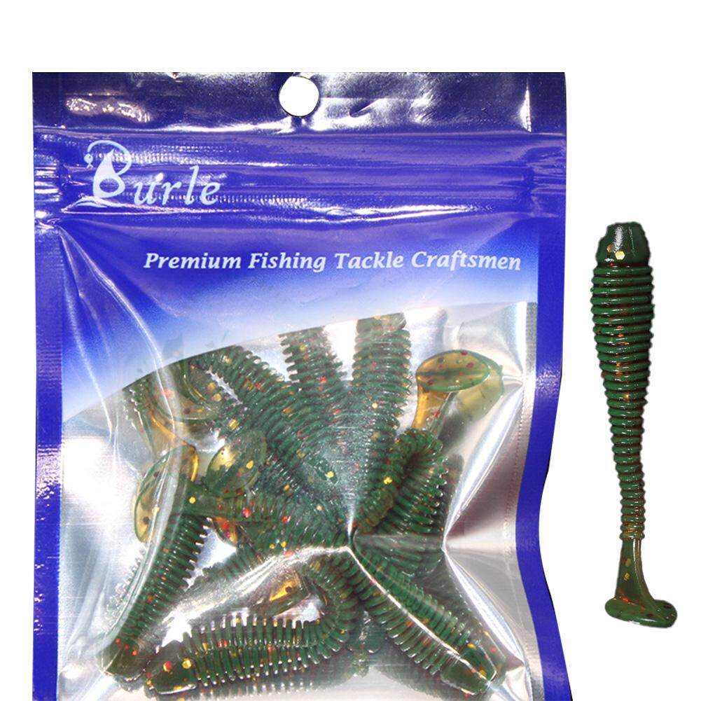 บ้าน Topone 10 Pcs 5 Cm 0.6g อุปกรณ์เตือนตกปลานุ่ม Swing หนอนปลาทับทิมซิลิโคนเหยื่อ