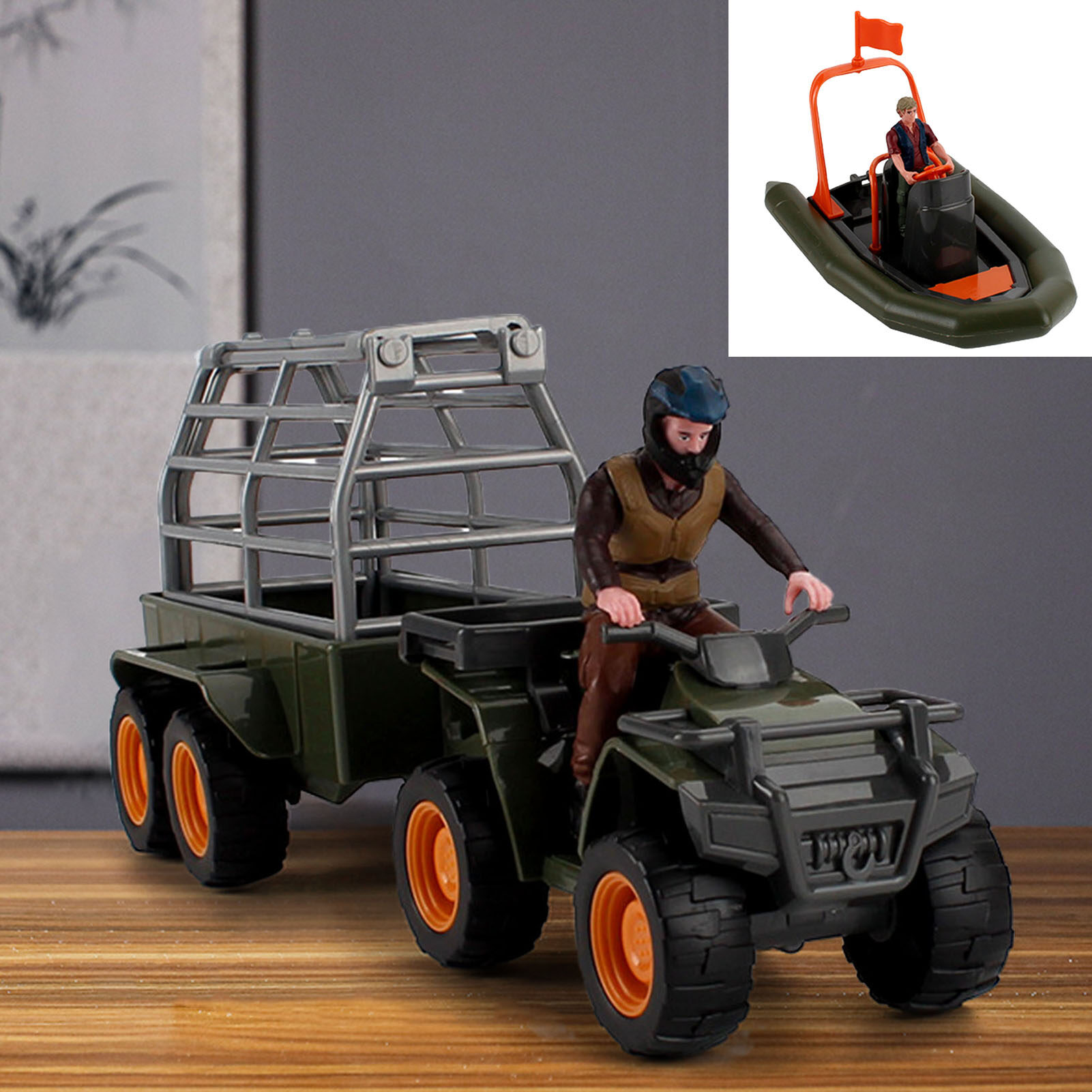 ASTELLA Simulation Motorcycle Airship Driver Miniature Collectible Model Toy Kids Gift