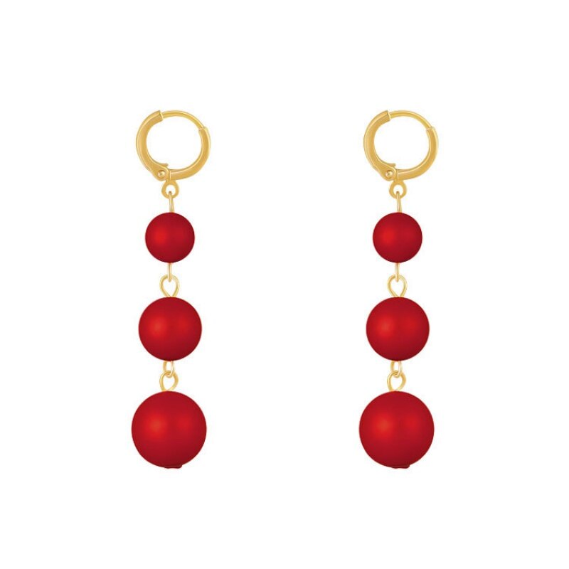 【QQ FLM】Pearl earrings female ins niche design temperament personality earrings fashion earrings 2021 new trendy long earrings