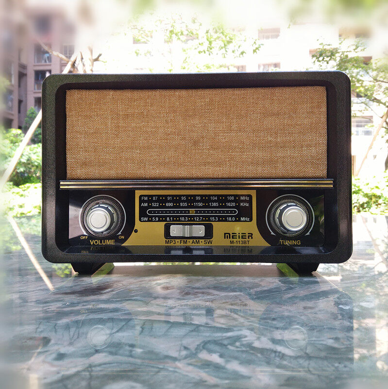 Wooden Classic Vintage Retro Style AM/FM Radio with Bluetooth & Aux-in ...