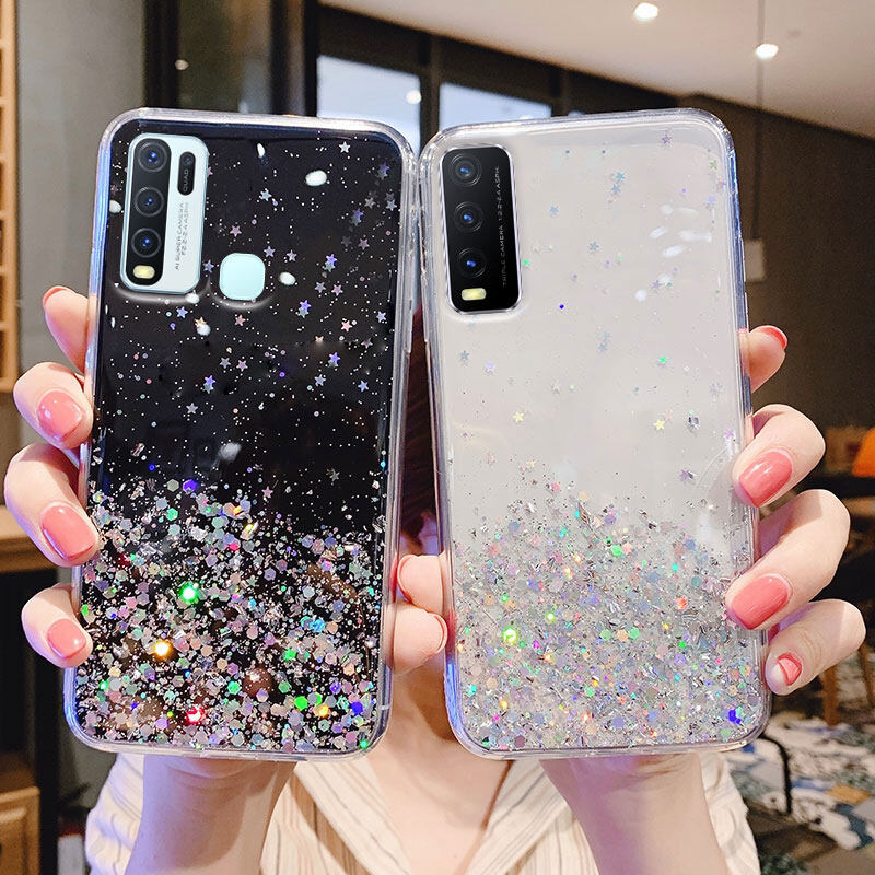 For Vivo Y12s Y20s Y30i Y50 Y51 Y30 Y20 Y20i 2021 Y31 Glitter Casing Bling Sequin Case Hp Vivo Y31 Y12s Y20i 2021 Y20 Y20s Y51 2020 Soft Case Starry Galaxy Phone