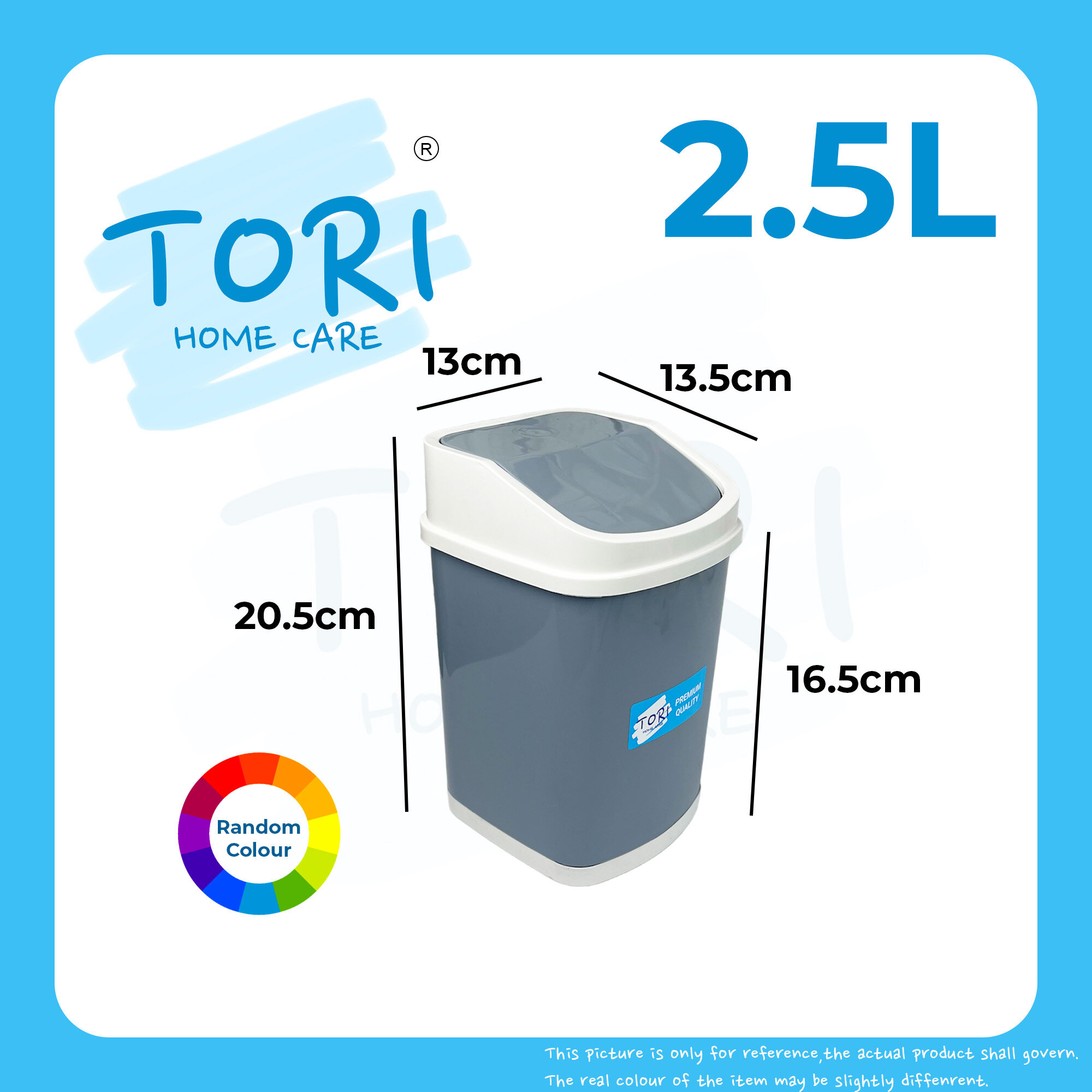TORI HOME Small Dustbin 2.5L 5L 8.5L Rubbish Bin Paper Dustbin