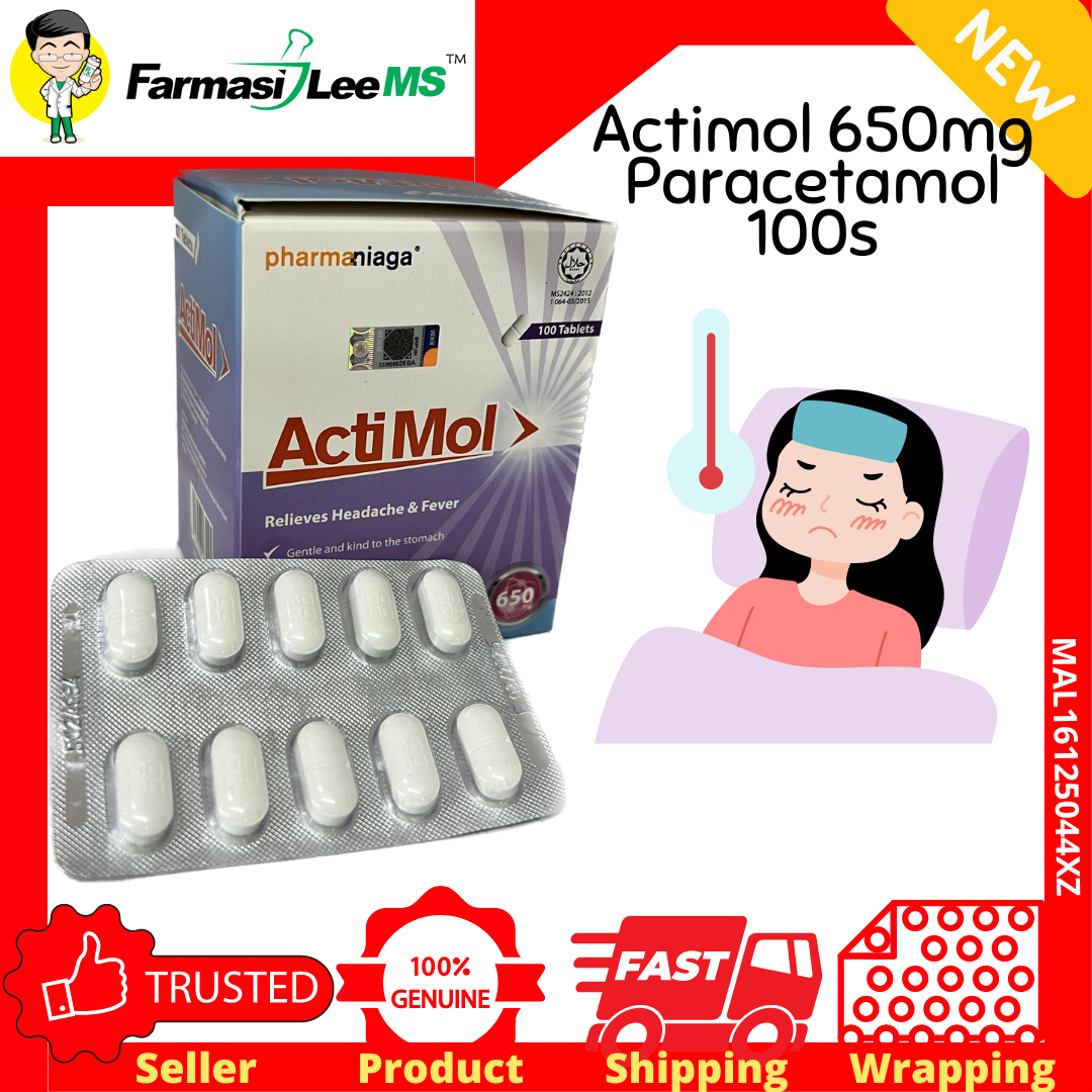 Actimol 650mg 10x10s Paracetamol 650mg =100 Tablets (Exp 05/2025) | Lazada