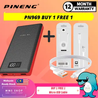 Pn920 20000mah Power Bank 2 Usb Output Built In Torch Light