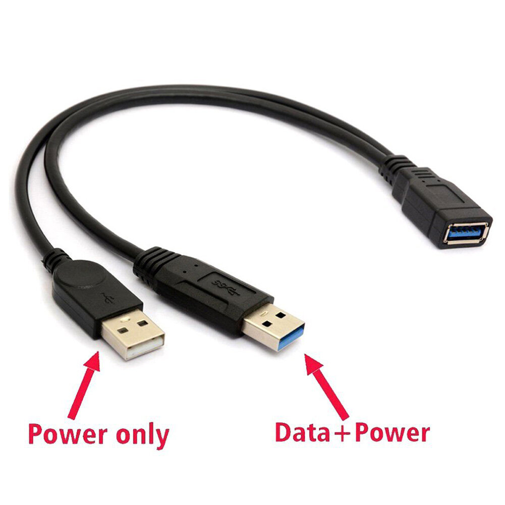 Cáp Mở Rộng USB, Cáp Nối Dài Chia Chữ Y, Cho Ổ Cứng SSD Gắn Ngoài 2.5 Inch Phụ Kiện Máy Tính