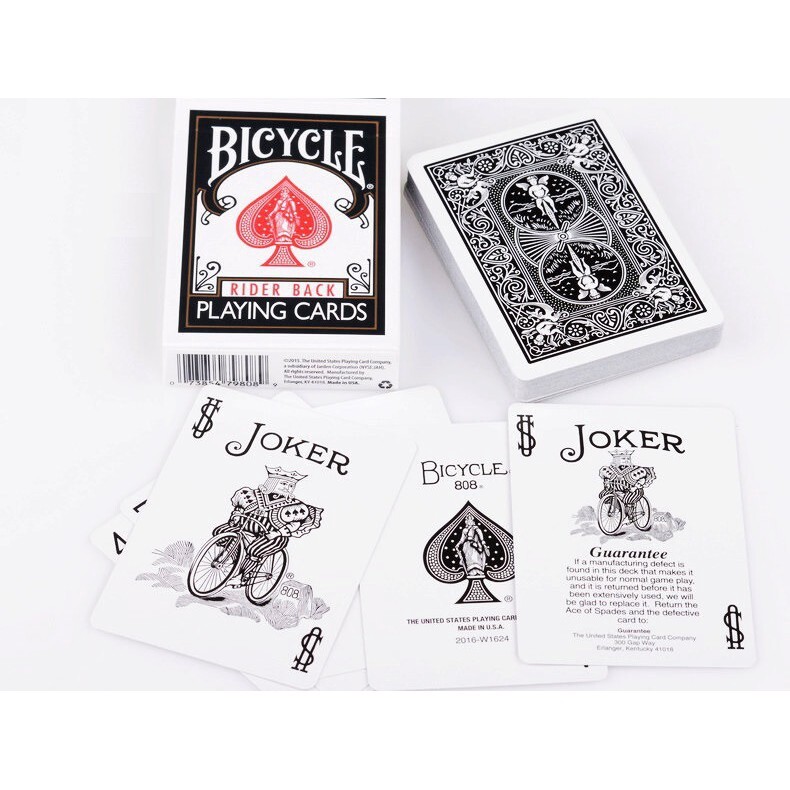 Bicycle Rider Back Black Playing Cards Standard Deck USPCC Poker