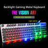 TX30 104 คีย์ไฟสว่างจากด้านหลังแบบใช้สายไฟปรับ RGB LED แบ็คไลต์ USB Mechanical GAMING แป้นพิมพ์โลหะ