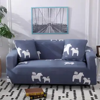 Alpaca Cute Animal Cartoon Print Sofa Cover 1 2 3 4 Seater Korea