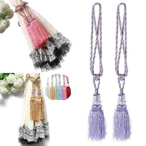Trang Trí Nội Thất 1 Cặp Tua Dây Cột Rèm Đính Cườm Buộc Rèm Cửa Sổ Tua Rua