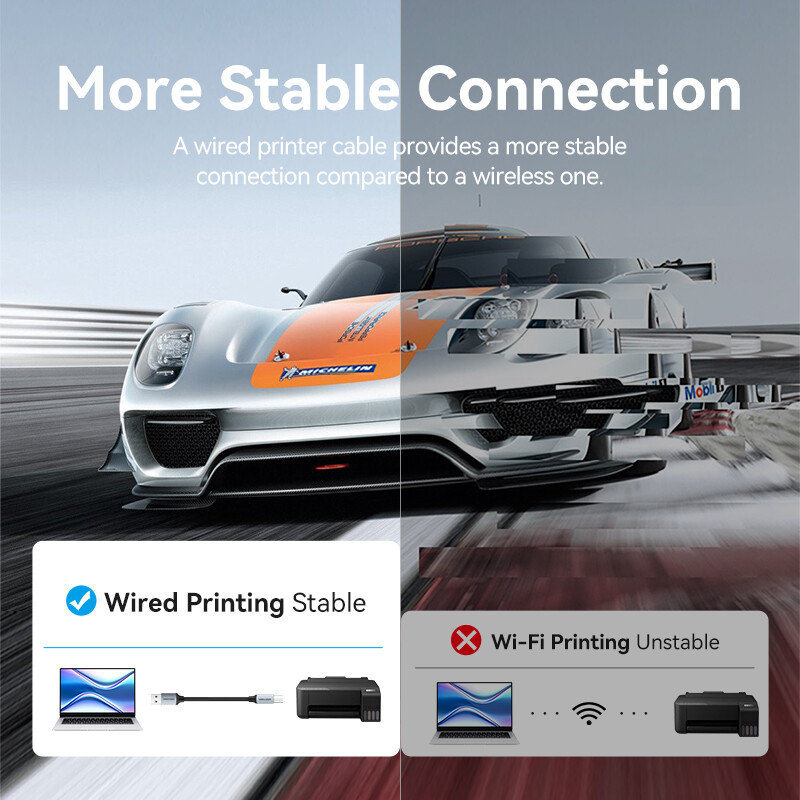 Vention Dây Cáp USB 2.0 Máy In 3M - Cáp USB A Đầu Nối USB B, Tương Thích Rộng Rãi Cho Máy In, Máy Tính - Hàng Chính Hãng