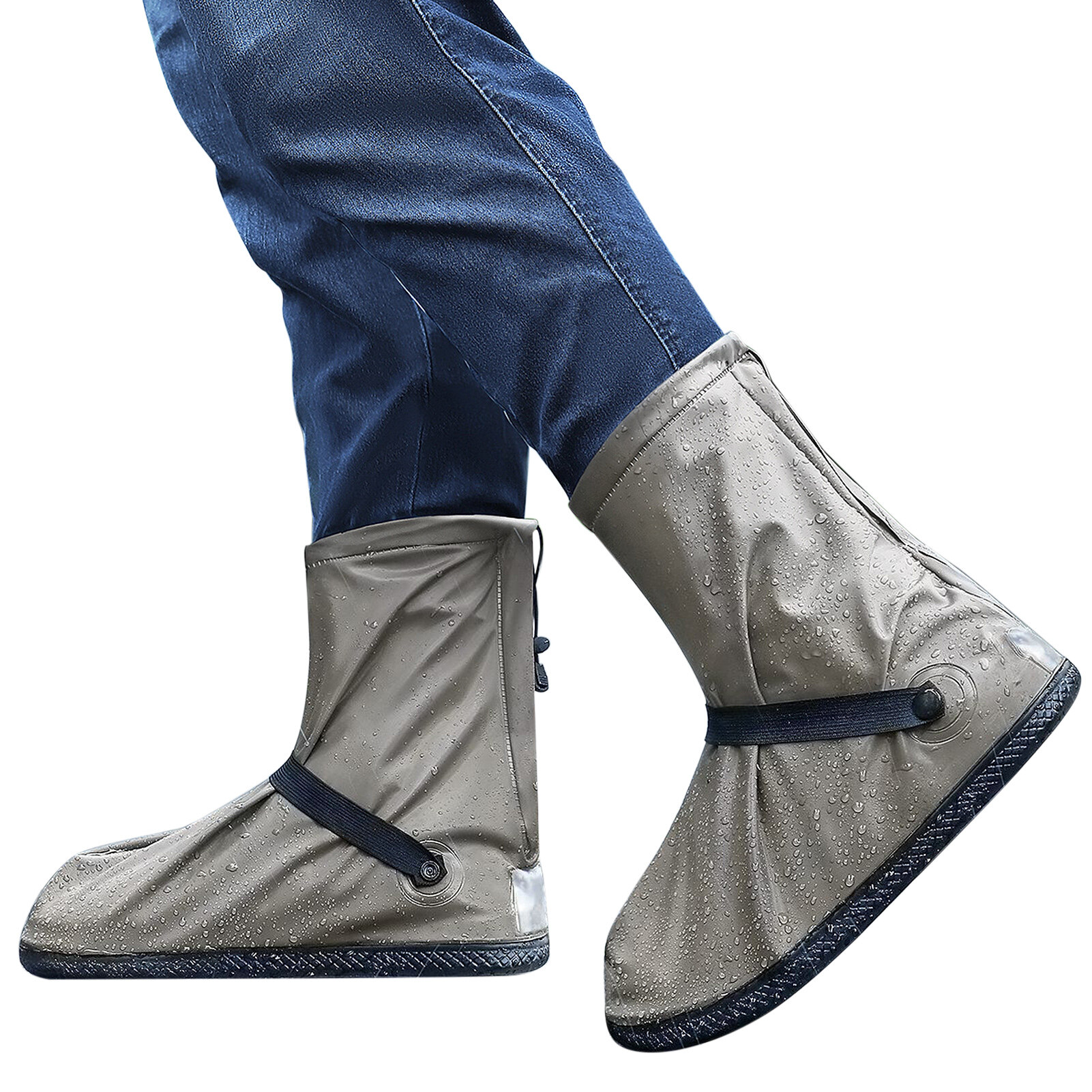 Waterproof Shoes Covers with Reflectors Adjustable Rain Shoes Covers for Cycling Camping Backpacking