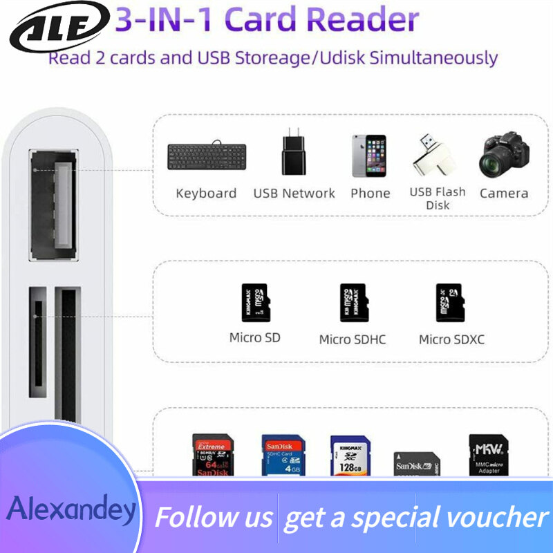 【Ready Stock】Usb Type C Card Reader Data Transfer Adapter Micro Interface Android Phone Computer Multi-function Otg/sd/tf Card U Disk Card Reader
