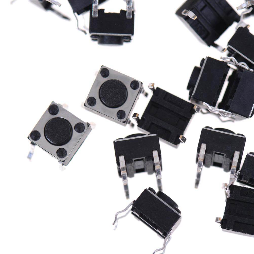 Aideepen 100 Cái Bảng Điều Khiển 6X6X5Mm Công Tắc Nút Ấn Chiến Thuật Xúc Giác Tạm Thời PCB
