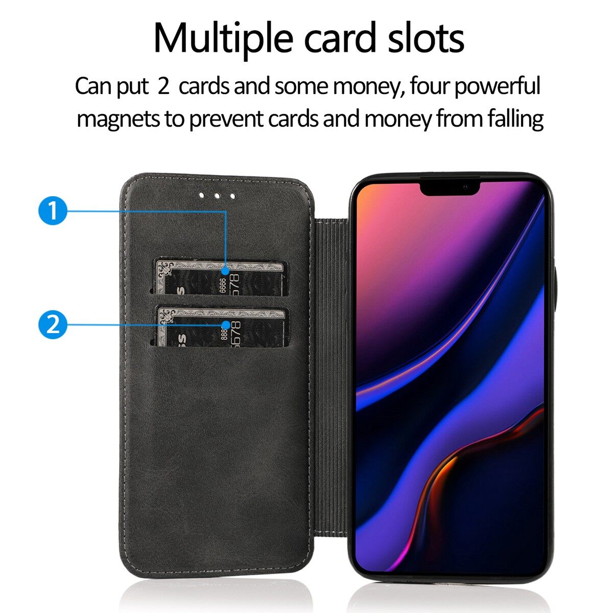 Dành Cho iPhone 6 6S 7 8 Plus X XR XS Max iPhone 11 Pro Max / iPhone 12 Mini / iPhone 12 Pro Max, Bao Da Nắp Gập Dạng Ví Từ Tính Có Khe Cắm Thẻ Đứng Ốp Điện Thoại