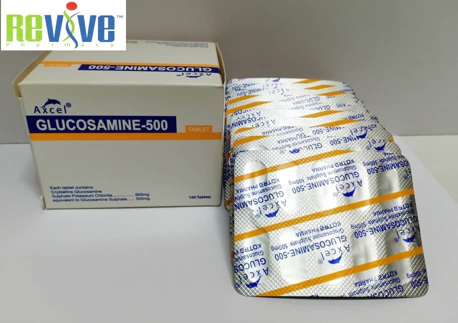 Axcel Glucosamine500 for joint and Knee pain (100 tablets). Expiry