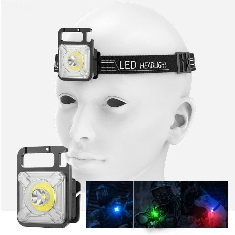 New Keychain Light Mini Working LED Flashlight Usb Rechargeable COB Outdoor Camping Small Emergency Cap Clip Light