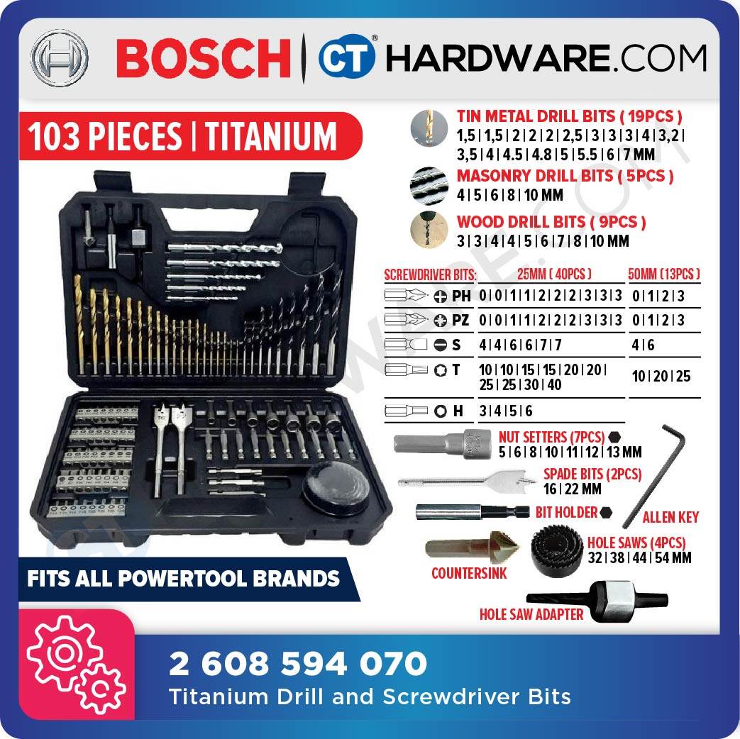 Bosch 103 piece titanium drill and screwdriver discount set