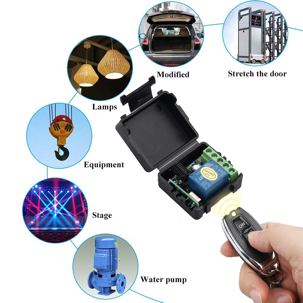Kebidumei 433Mhz LED Điều Khiển Từ Xa DC 12V 10A Tiếp Sức 1 CH RF Không Dây Công Tắc Điều Khiển Từ Xa Máy Thu Phát Vô Tuyến Mô-đun