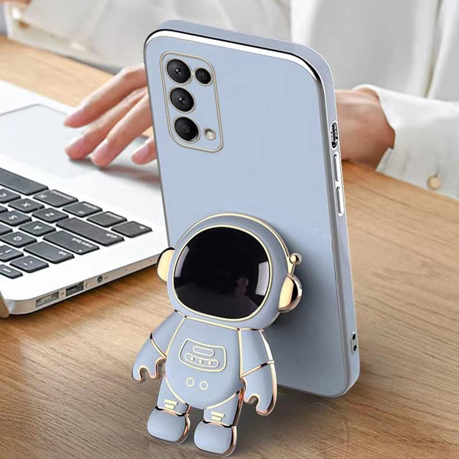 Tương Thích Với Galaxy Lưu Ý 20 Siêu Trường Hợp Dễ Thương Mạ 3D Phi Hành Gia Hidden Chân Đế Chủ Trường Hợp Ốp viền mềm bằng nhựa TPU Mạ Điện Chống Sốc Bảo Vệ Bìa Ốp điện thoại cho Samsung Galaxy Lưu Ý 20