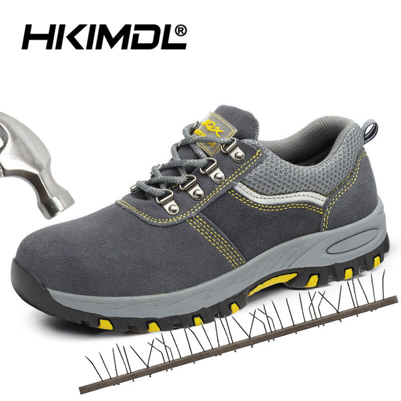 Hkimdl Cỡ Lỡn 36-46 Giày Nam Kiểu Bảo Hộ Thép Toecap Đế Da Bò Lộn Giày Làm