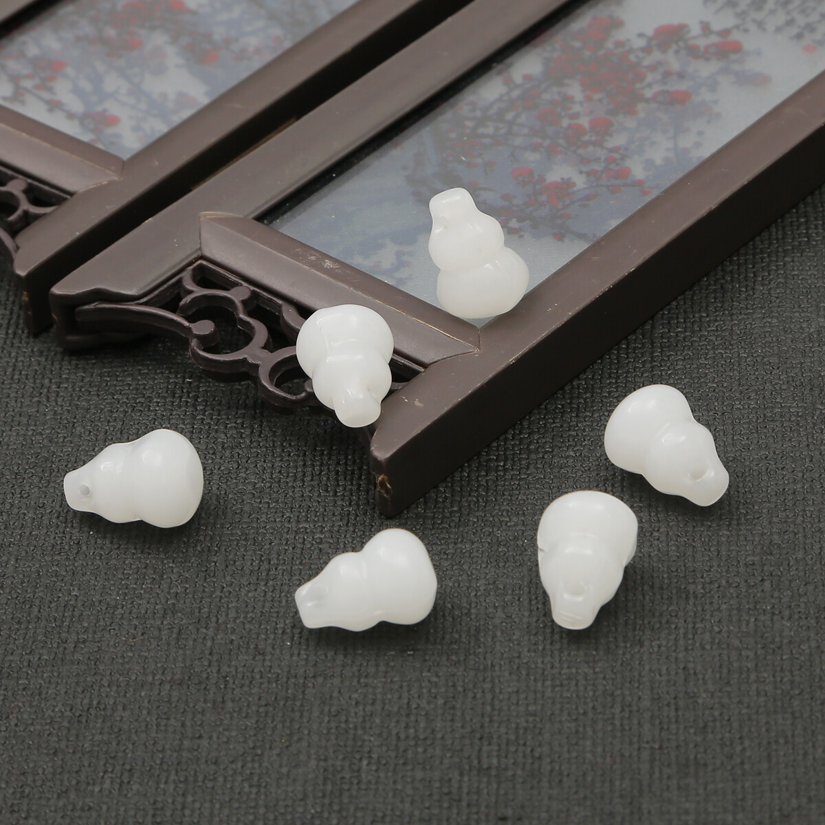 10PCS Antique Imitation Jade Glass Gourd Pendant For DIY Jewelry Accessories Necklace Bracelet Anklet