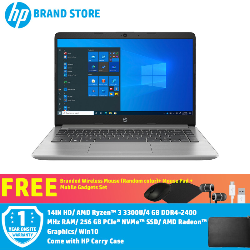 HP 245 G8 Notebook (450D2PA#UUF) Silver - (14IN HD/AMD Ryzen 3-3300U/4GB DDR4/256GB SSD/Win10) + Free Premium Gifts Malaysia