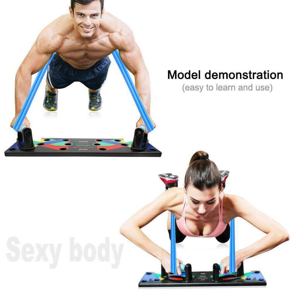 Push Up Stand 】【อุปกรณ์ออกกำลังกาย】 9 In 1 Push Up Rack Board System