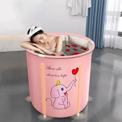 65x70 Portable Bathtub Folding Bath Bucket Foldable Adult Tub Baby Swimming Pool Insulation Family Bathroom SPA Sauna Bath Tub
