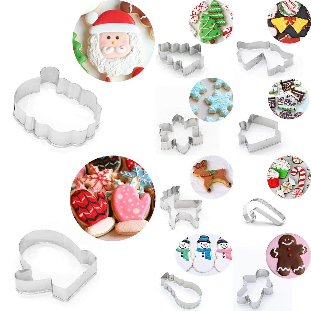 11 Style Christmas Stainless Steel Cake Cookie Cutter Mold Baking Pastry Tools