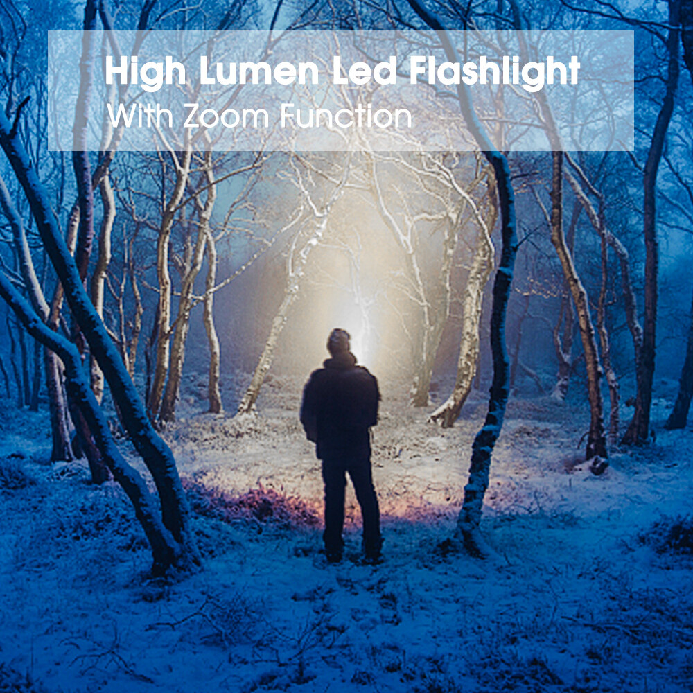 Multi-function Flashlight Strong Light Rechargeable Zoom Super Bright Xenon Household Outdoor Portable Led Night Flashlight