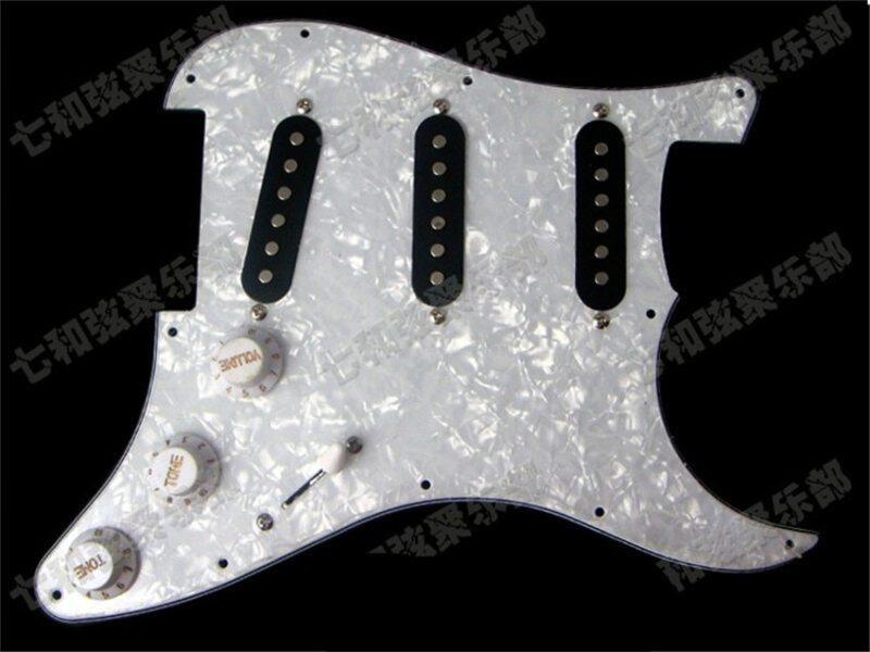 White Pearl Loaded Prewired Pickguard Scratchplate Circuit Assembly Electric Guitar With Sss Black Pickup Guitar Accessories Malaysia