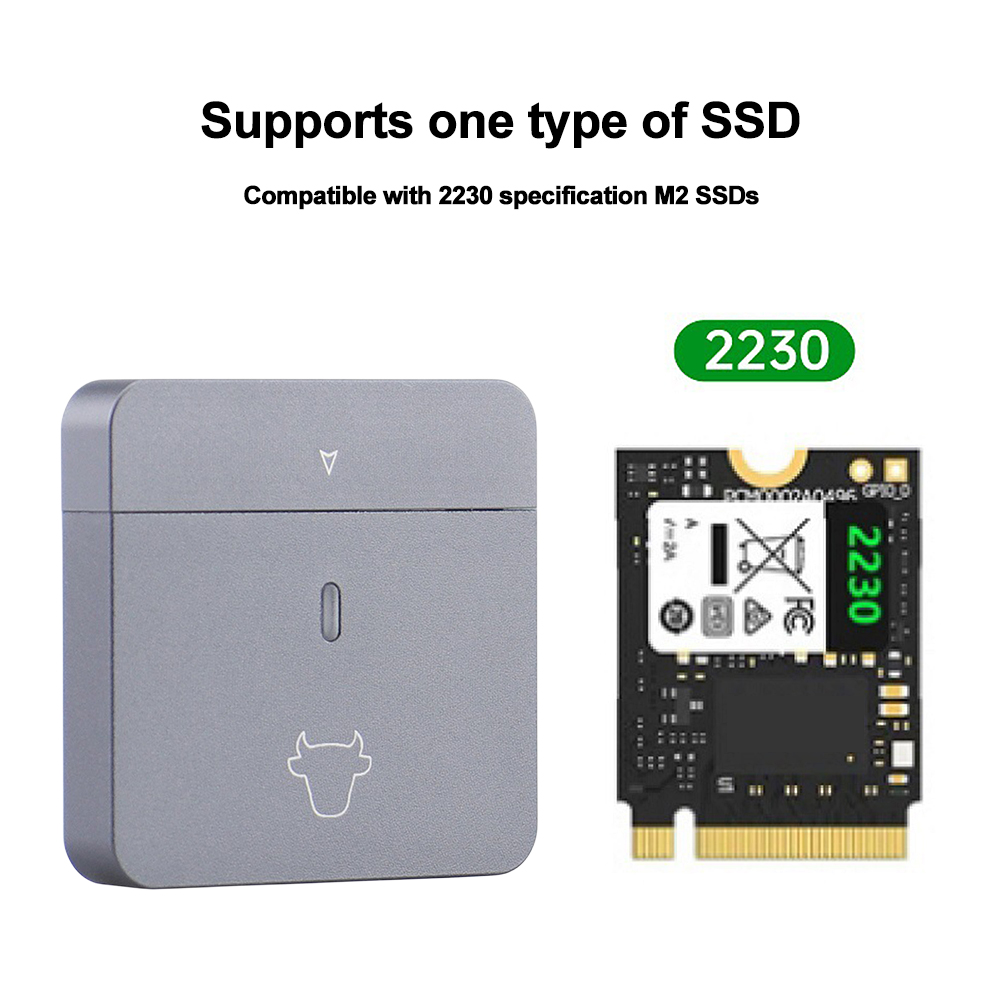 Mobile solid state disk case plug and play m.2 nvme 2230 hard disk usb3.2 gen2 external ssd case aluminum alloy for m2 2230