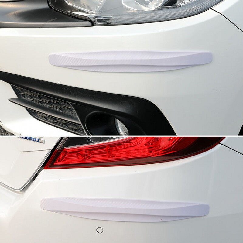 2pcs Car Front Rear Bumper Anti-Collision Scratch Corner Guard Protector Rubber Sticker Trim Strip