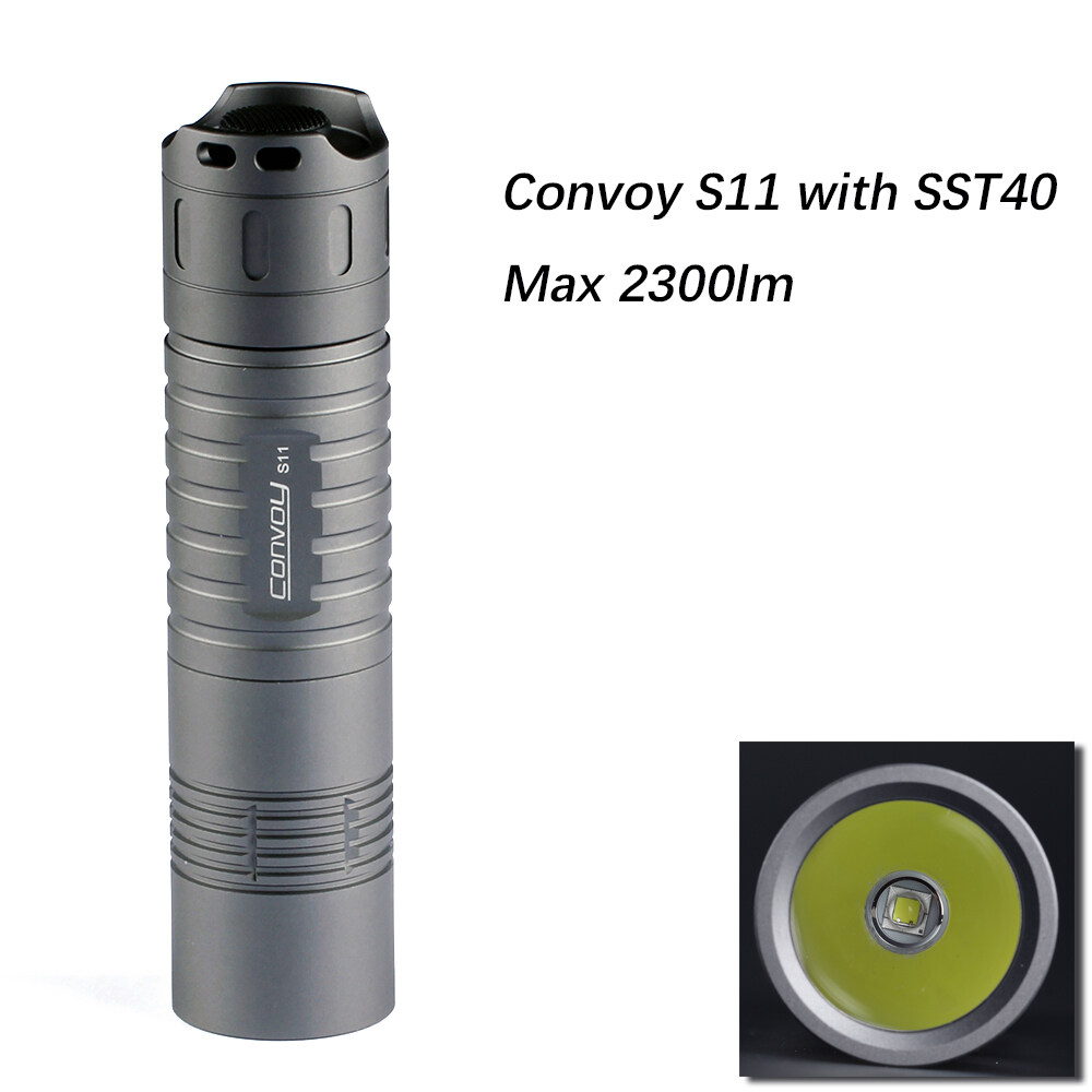 Convoy S11 black/grey Builtin luminus SST40 flashlight, thermoelectric
