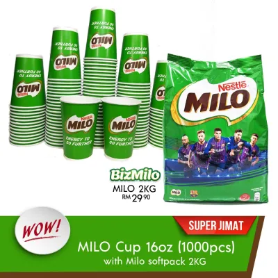 Milo Cup+lids 16oz (1000pcs)