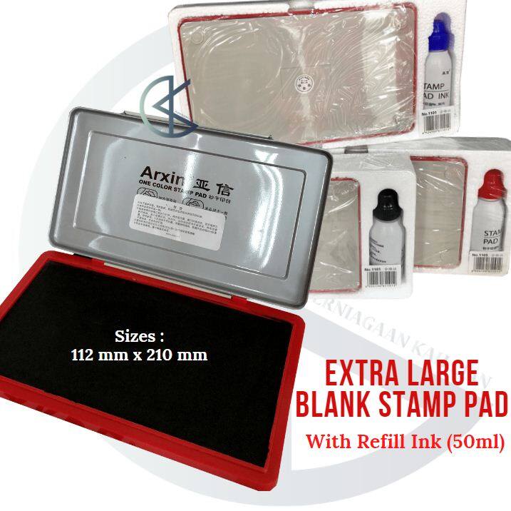 Arxin Extra Large Size Blank Stamp Pad / Big Stamp Pad With Refill Ink