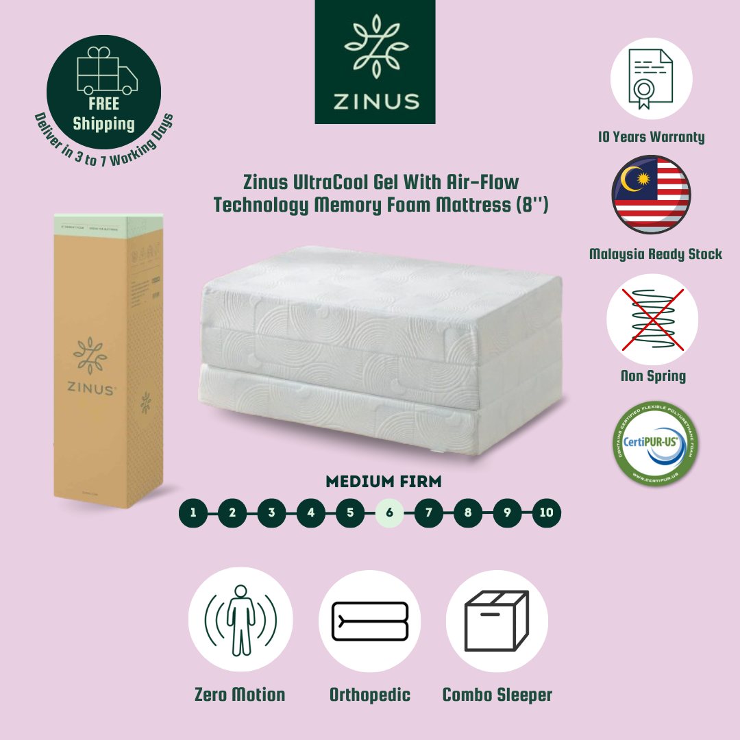 (Free Delivery) Zinus Tilam Lipat Save Space Zero Motion TriFold Gel