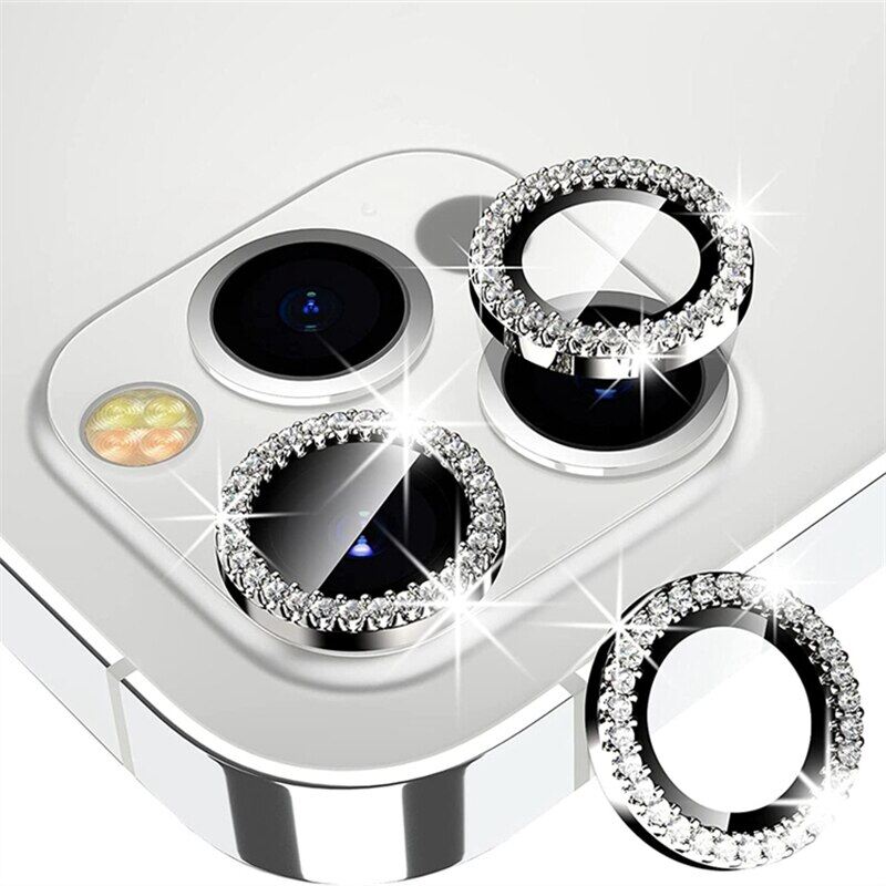 QuXis Diamond Camera Case For iPhone 14 13 11 Pro Max 12 Pro Max Camera Lens Protector Screen Case For iPhone 14 Plus Tempered Glass