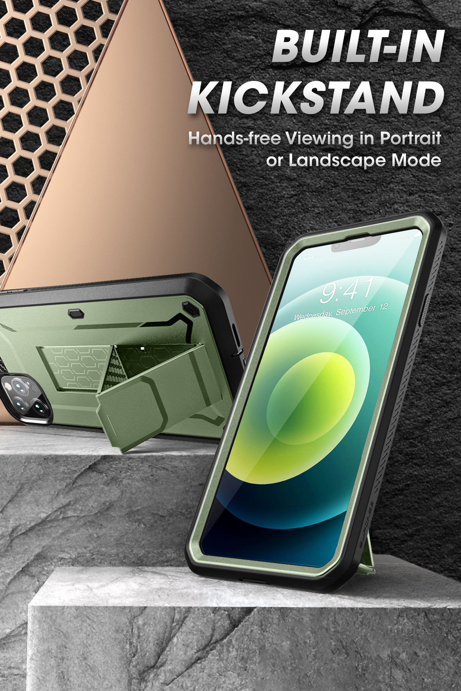 Supcase Cho iPhone 13 Pro Max Trường Hợp 6.7 "2021 Ub Pro Đầy Đủ Cơ Thể giá đỡ chắc chắn Bìa Với tích hợp bảo vệ màn hình Chân Đế