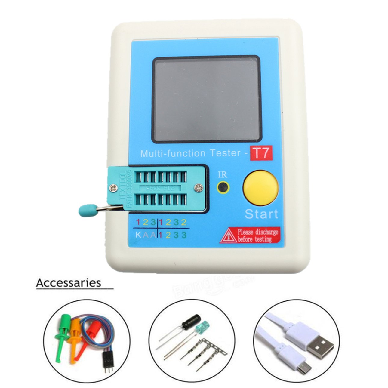 LCR-T7 Transistor Tester, Máy Đo Điện Dung Triode Điốt TFT Máy Đo LCR ESR