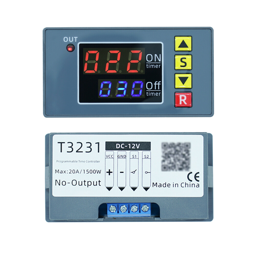 diymore T3230 AC110V 220V DC12V / 24v Digital Time Delay Relay LED Hiển thị chu kỳ Hẹn giờ có thể chuyển đổi Công tắc có thể điều chỉnh Thời gian chuyển tiếp Thời gian trễ Công tắc