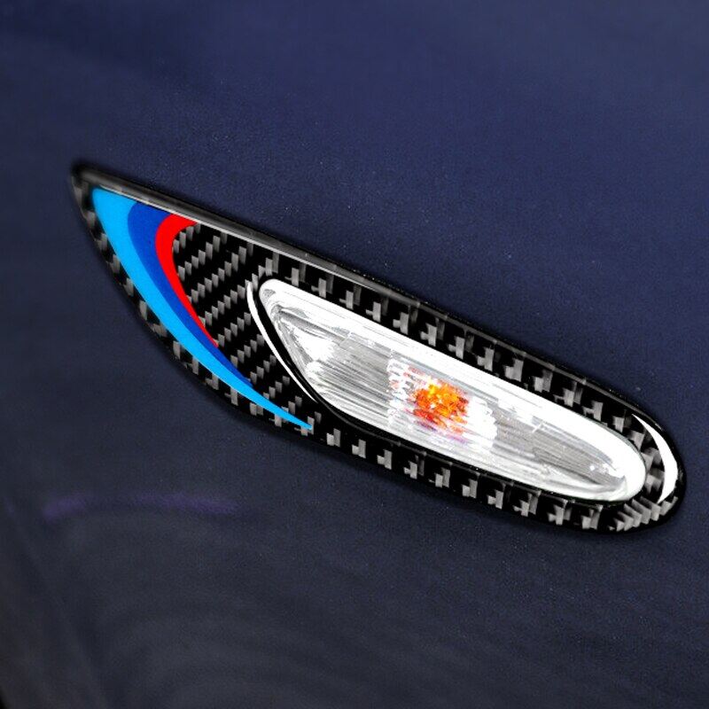 Carbon fiber auto turn signal light frame trim cover sticker exterior decoration for bmw e60 e61 e90 e92 e93 car essories