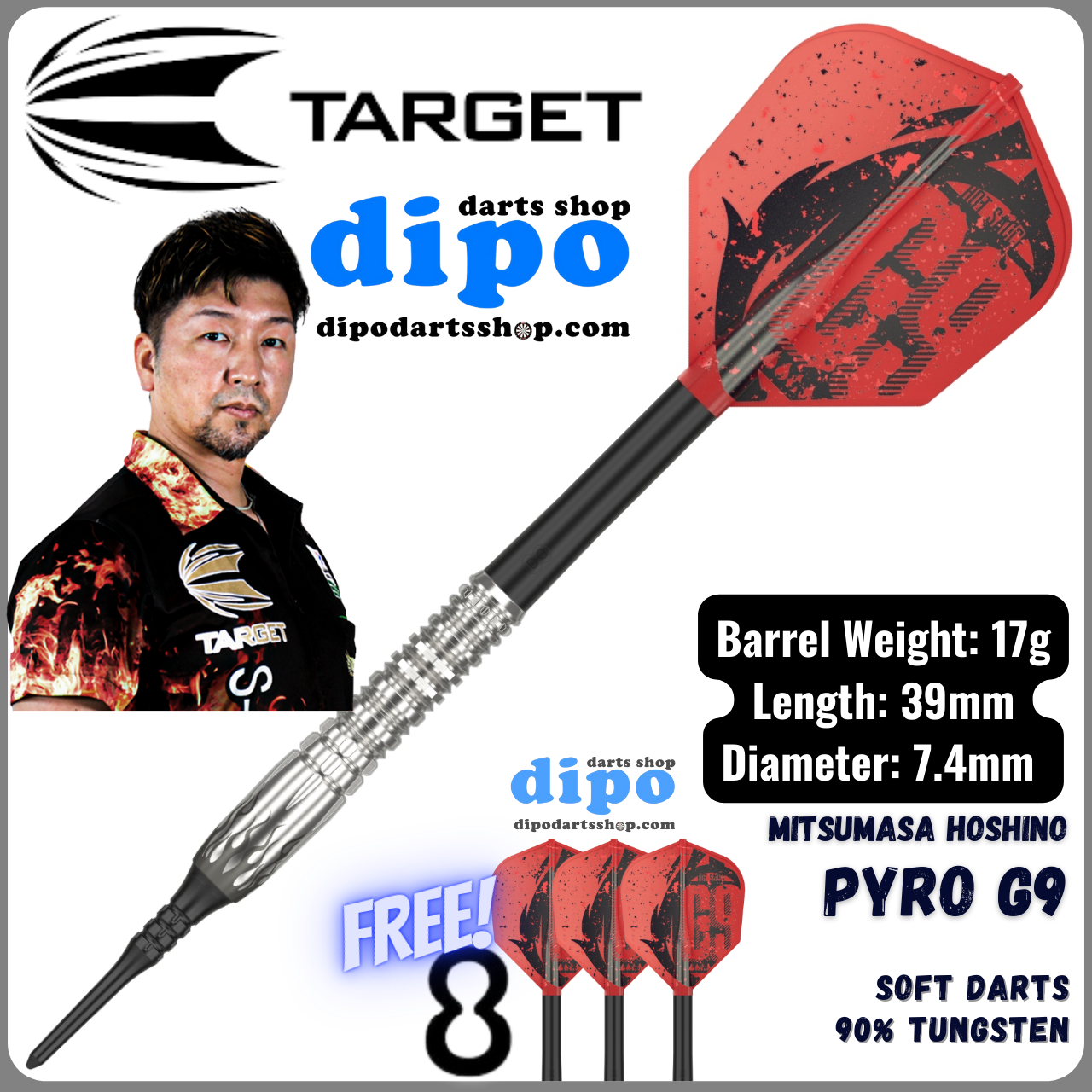 TARGET Soft Darts - PYRO Gen 9 (Mitsumasa Hoshino model) | Lazada